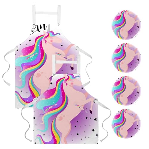Tablier de serveuse multicolore pour nettoyage maison et bar