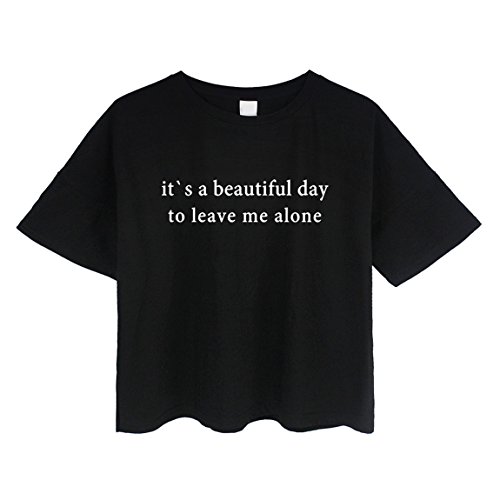 BLACKMYTH Women's Loose T Shirt Short Sleeve Graphic Crop Top Tees Black Small