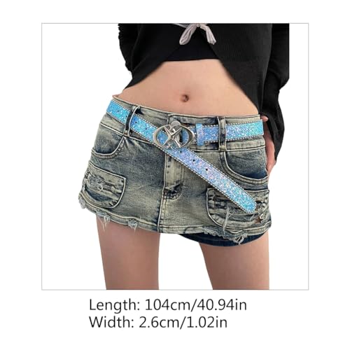Bling Female Male Jeans Skirt Waist Belt with Adjustable Buckle Belt Universal3