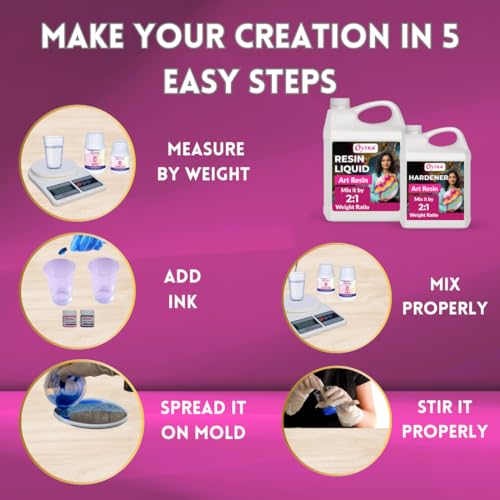 Image of Oytra Resin Art Liquid Hardener for Craft Beginners Materials Kit Ultra Crystal Clear Coat Transparent Epoxy 2 1 Ratio Bubble Release Artists Jewellery Set Casting Tabletop DIY Project (7.5 Kg)