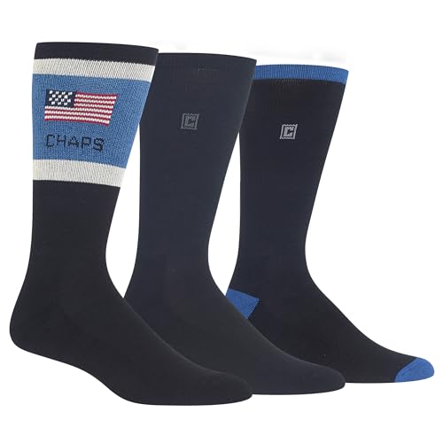 Chaps Men's Casual Flag Stripe Crew Socks - 3 Pair Pack