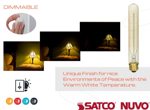 Satco 60 Watt T9 Incandescent; Clear; 3000 Average Rated Hours; 230 Lumens; Medium Base; 120 Volt For Pendant Lighting Fixtures, Decorative For Dining Room, Studio, Lounge, Restaurants (10 Pack) #TOP6