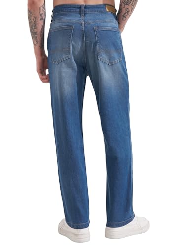Image of Highlander Men Men's Straight Relaxed Fit Jeans | Stretchable | Everyday Comfort & Style| Jeans for Man|Premium Cotton Blend