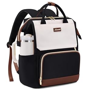 LOVEVOOK Laptop Backpack for Women with Giant Tumbler Holder Pocket for Travel Work Nurse Teacher