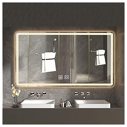 LED Badrumsspegel med Ljus, Rektangulär Sminkspegel Utan Ram, Smart Upplyst Sminkspegel, Justerbar Ljusstyrka, Anti-dimma Väggmonterad Spegel 50x70cm/60x80cm/70x90cm