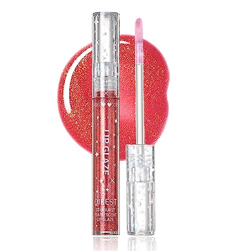 Long-Lasting Glitter Glossy Lip Gloss - Waterproof Mirror Pearl Lustre Liquid Lipsticks - High Pigmented Metal Quick Drying Non Stick Cup Colorful Liquid Lipsticks - Women's Daily Long Wear Lipstick (08) #TOP7
