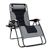 PHI VILLA XL Oversize Zero Gravity Chair Padded Recliner Oversize Lounge Chair with Free Cup...