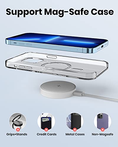 Image of Magnetic Wireless Charger for Apple: MGG Mag-Safe Charging Pad for iPhone 15 /14 /13 /12 Pro Max /Plus /Mini - Mag Charger Pad for AirPods Pro 3 2 with 18W Adapter