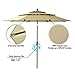 PHI VILLA 10ft 3 Tier Auto-tilt Patio Umbrella Outdoor Double Vented Umbrella, Beige