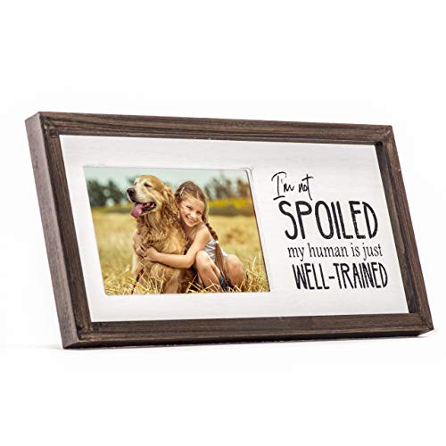 Picture Frames For Pets, 4X6” Inch - Premium Photo Frame For Dog Or Cat - “I'm Not Spoiled My Human Is Just Well-Trained”, 6”X12” Inch Tabletop Wooden Pet Display Frame - Fun Gift - Fun For Dog Dads And Dog Moms #TOP6
