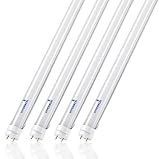Hyperikon T8 T10 T12 LED Tube Light, 4ft Single-End Powered 18W, Frosted, 6000k, 4 Pack