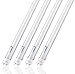 Hyperikon T8 LED Light Tube, 4ft, 18W (40W equivalent), 6000K (Very Bright White), 1950 Lumens, Single End Powered, Frosted Lens, UL listed [4 Tombstones Included] - 4-Pack