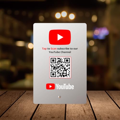 Image of YouTube Standee with NFC & QR Code | Acrylic Standee for Channel or Video Access | Configure via Dashboard | Contactless Counter Display