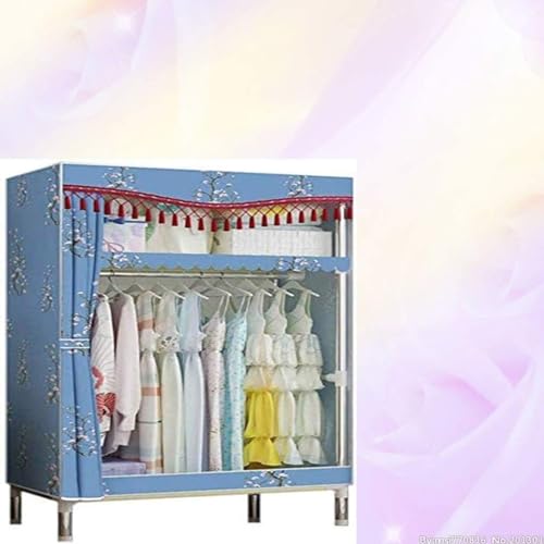 Armario de tela desmontable con estructura de acero inoxidable para dormitorio 8
