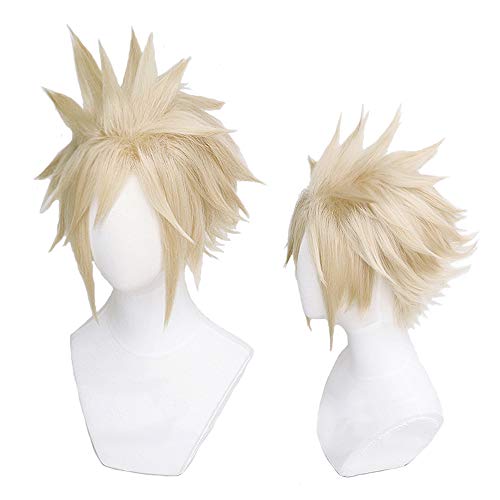 Light Gold Short Hair Anime Costume Character Cosplay Wig with Synthetic High Temperature Fiber image 5