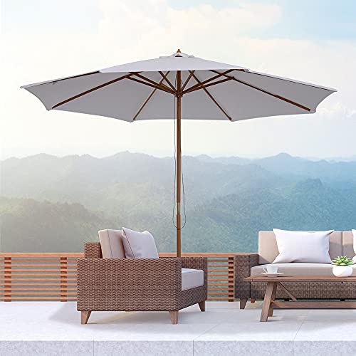 Parasol para Patio Outsunny Ø300 cm para Comidas 2