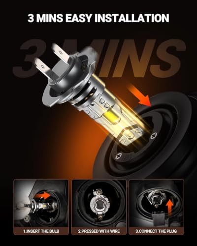 Image of SEALIGHT H1 H7 LED Bulbs Combo for BMW X5 2005-2013, 180,000LM Super Bright 6500K Cool White, 1:1 Mini Size H7 H1 Light Bulbs, Dual Copper Cooling, 70000+Hrs Lifespan, Plug and Play, Pack of 4