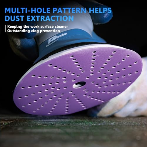 Image of 6 in - 50 Pcs Ceramic Multi-Hole Sanding Disc, Assorted Grits 80,120,180,220,320,400 Hook and Loop Sanding Disc, Premium Option for Metal Wood, Stock Removal, Fine Finishing