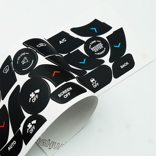 Image of Climate Control Button Decal Kit for Chrysler 200 & 300 2014-2017 - HVAC & Dash Switch Stickers