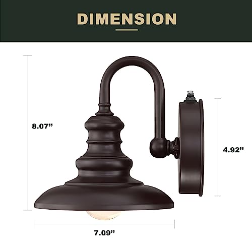 LONEDRUID Dusk to Dawn Sensor Outdoor Gooseneck Barn Light Fixtures Brown Exterior Wall Sconce Lighting Modern Outside Porch Lantern Waterproof Farmhouse Wall Mount Lamp for House Garage Patio by LONEDRUID - Used condition - Image 6
