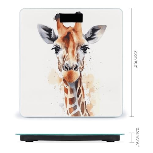 Báscula digital para baño con diseño jirafa acuarela miniatura 2