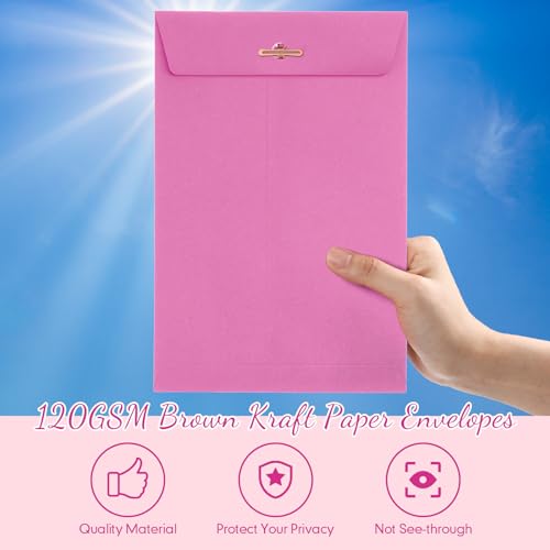 Envelopes de 15 x 22 cm, 300 peças, envelopes de manilla, envelope de catálogo kraft com fecho de fe