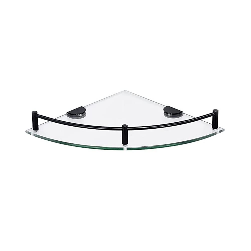 CTRLZS Bathroom Shelves, Bathroom Glass Corner Shelf Wall Mounted,Tempered Glass Shelf for Storing Shower Gel/Soap-A