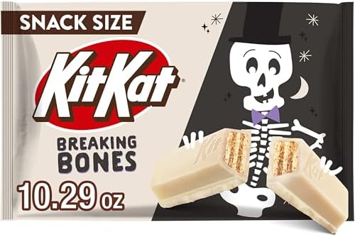 KIT KAT Breaking Bones White Creme Snack Size Wafer Candy Bars, Halloween, 10.29 oz Bag