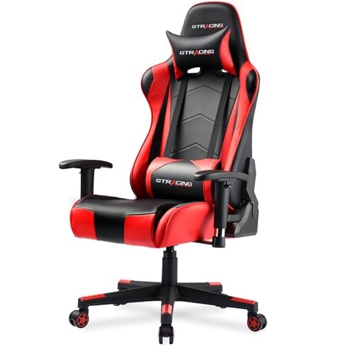 GTRACING Gaming Chair with Reclining Backrest, Adjustable Height and Swivel