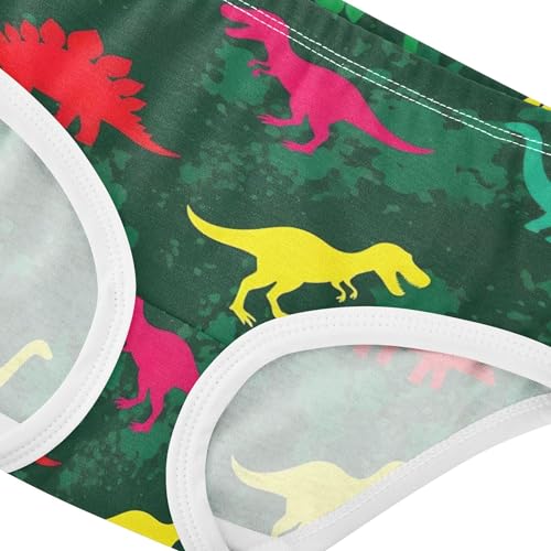 Colorful Dinosaur Rex Green Cute Panties Girl Girls Underwear Toddler Cotton Cartoon Kids Undies Briefs 2t4