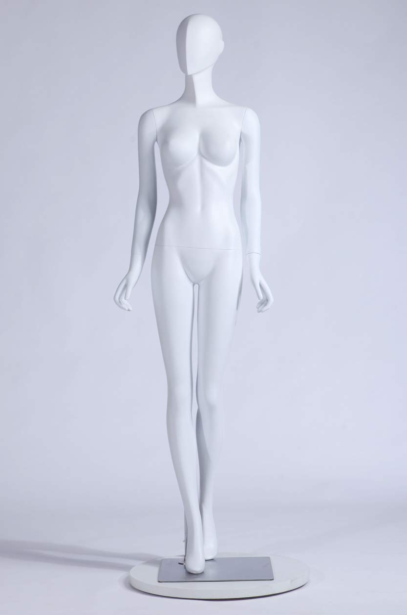 S-12 Donna Femminile Manichino Testa Astratta Nuovo Maschio Femmina Eurotondisplay bella astratta Bianco Opaco verniciato (S-12 Donna Femmina)