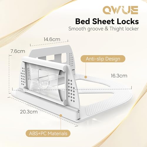 Bed Sheet Holders for Corners and Sides, 4Pcs Heavy Duty Sheet Straps & Grippers, Mattress Sheet Holder Keep Sheets Tight All Night, Universal Fit for Fitted Sheets, Queen King Twin RV - image 4