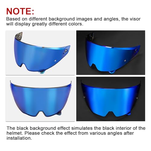 Image of PSLER Shatterproof Motorcycle Helmet Visor for Atlas 3.0 4.0,Deep Blue