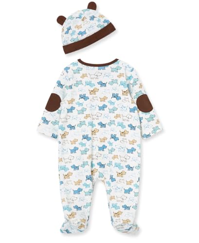 Little Me Baby Boy Newborn Cute Puppies Footie, White Print, Newborn - Thumbnail 2