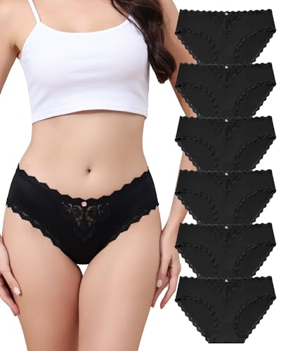 Aijolen Culotte Femme Slip Femmes Dim Culottes Dentelle Taille Basse sous-Vêtements Feminins Respirant Hipster Bikini Panties Underwear Women Multipack S-XL