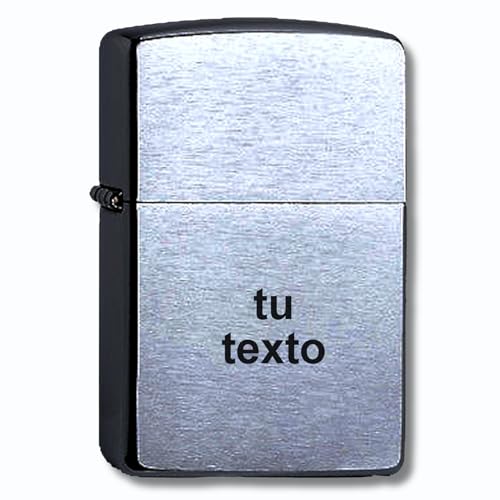 Mechero de Gasolina Zippo Chrome Brushed con Grabado Personalizado, tu Texto o Nombre