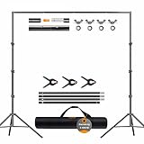 2.6x3m Fotostudio Hintergrundsystem Verstellbares Fotohintergrundständer Set für Fotografie Party mit 1 Tragetasche, Stützsystem Ständer für Fotos, Videos, Studio