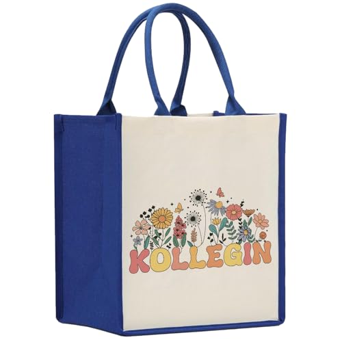 hamatata Bolsas de lona para mujer, bolsa de la compra, regalo de algodón, bolsa de la compra como regalo de agradecimiento para colegas, regalo de despedida, cumpleaños, Navidad, Colegas flowers
