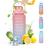 64 oz water bottle with straw, half gallon water bottle with handles Leakproof BPA Free Water jugs...