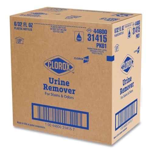 Image of CloroxPro Urine Remover for Stains and Odors Pull Top, Healthcare Cleaning and Industrial Cleaning, 32 Ounces, (Pack of 6) - 31415