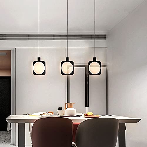 Lampes suspendues simples 11W suspension géométrique noire salon - 3