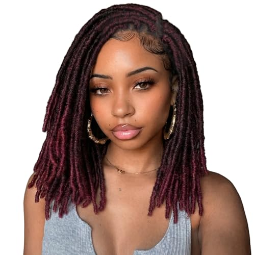 FAVE 14 Inch Loc Wigs for Black Women Double Full