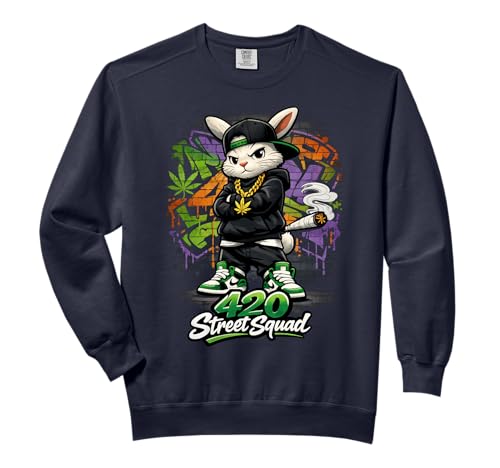 420 Street Squad - Happy 420 Easter Men Women Comfort Colors Adult Sweatshirt