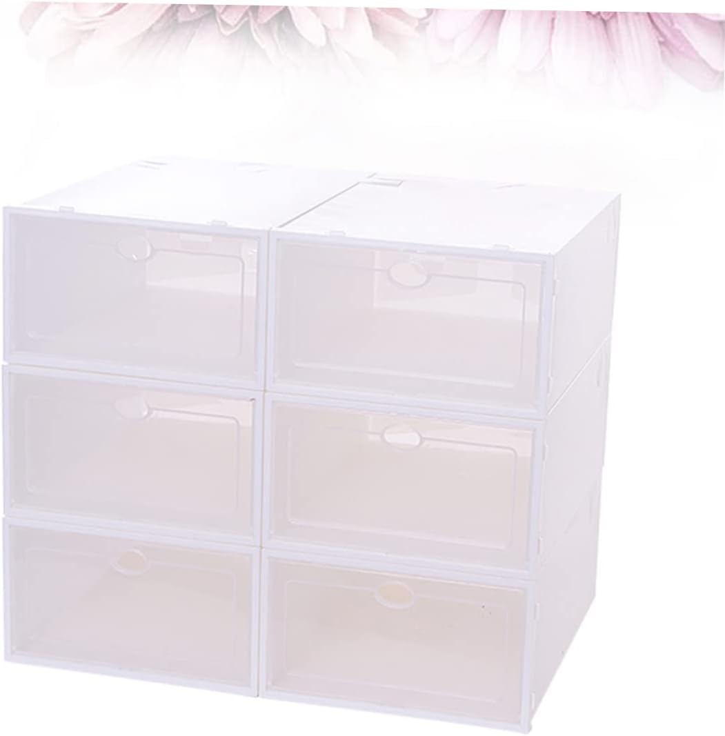 Holibanna 6pcs Shoe Storage Box Shoe Rack Stackable Plastic Container Organizing Boxes for Spaces