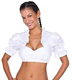 Adelstrachten Dirndl Blusen Damen weiß mit Schnürung und Verstellbarer Ausschnitttiefe I Sexy Trachtenbluse Damen weiß I Dirndlbluse Damen weiß KF201 (48)