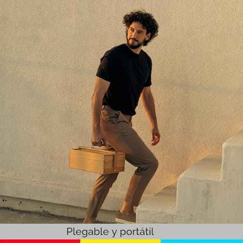 Miniatura 7 de Meeden Artist Caja De Almacenamiento Portátil, Plegable, Multifunción, De Madera De Haya, Con Compartimentos Y Cajón Para Suministros De Arte