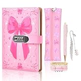 MaciRept Geschenke für Mädchen,Geheimes Tagebuch mit Schloss,Zeitschriften Set mit Mäppchen Lesezeichen,Geschenk Mädchen 8 9 10 11 12 13 Jahre(5PCS)