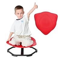 Autism Swivel Chair for Kids - Spinning Shield Sensory Toys Chair for Training Body Coordination & Balance Physical Therapy, Sit and Spin (Red)