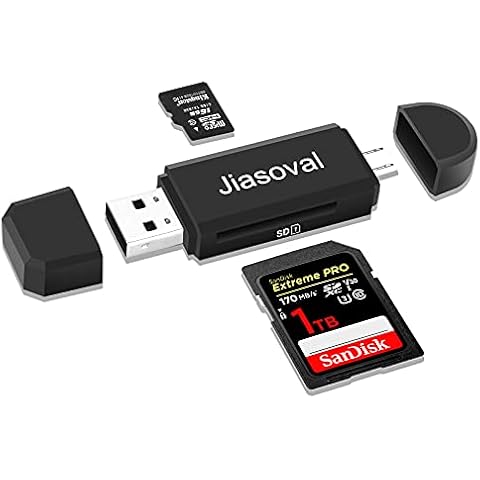 SD Card Reader, Jiasoval USB OTG Adapter 2.0 Micro Portable Memory Card Reader for SD, Micro SD, SDXC, SDHC, Micro SDHC, Micro SDXC Cover