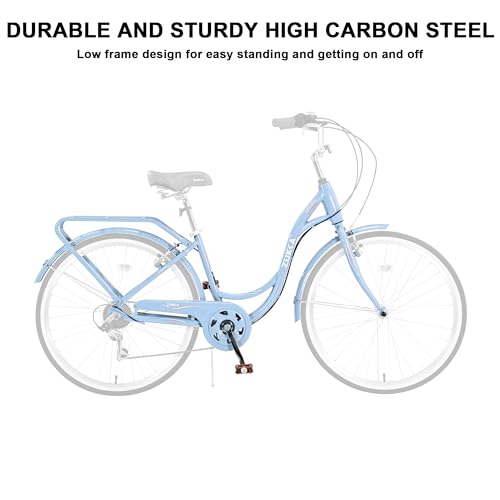 Bggfnz 26 Inch Womens Beach Cruiser Bike Bicycles For Women With Adjustable Seat Bike, 7 Speed Commute Bike For Women Adults, Complete Cruiser Bikes Womens Bicycle thumb #3